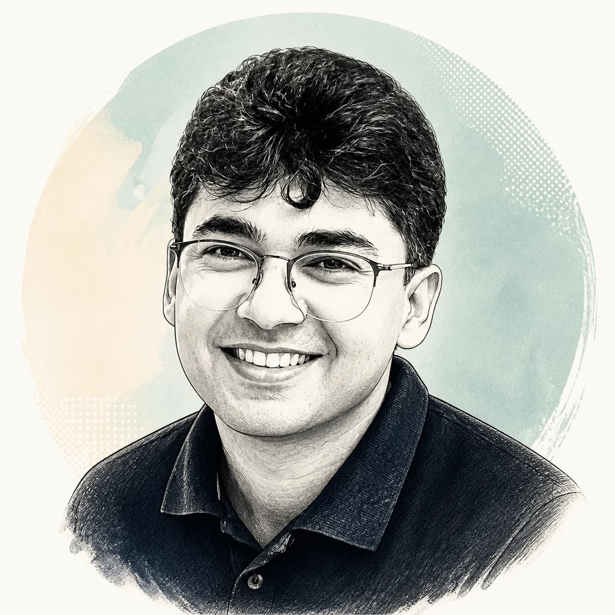 Illustrated portrait of Ramil Bansal, Founder of Otter Builders Club